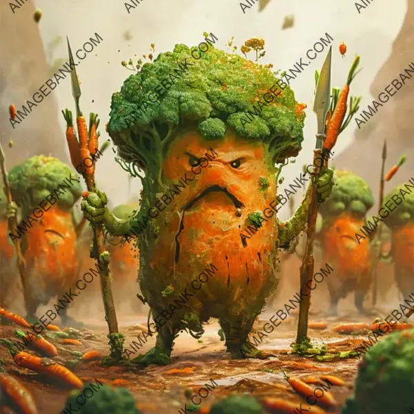 Cartoon: Design an Angry Broccoli Soldier Character