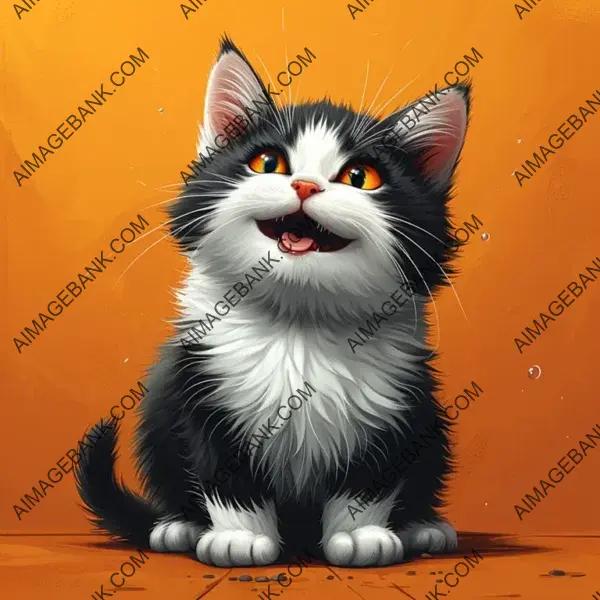 Cartoon: Cartoon Drawing of a Hilarious and Energetic Cat