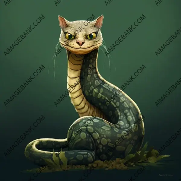 Cartoon: Tatzelwurm Mythical Creature Illustration