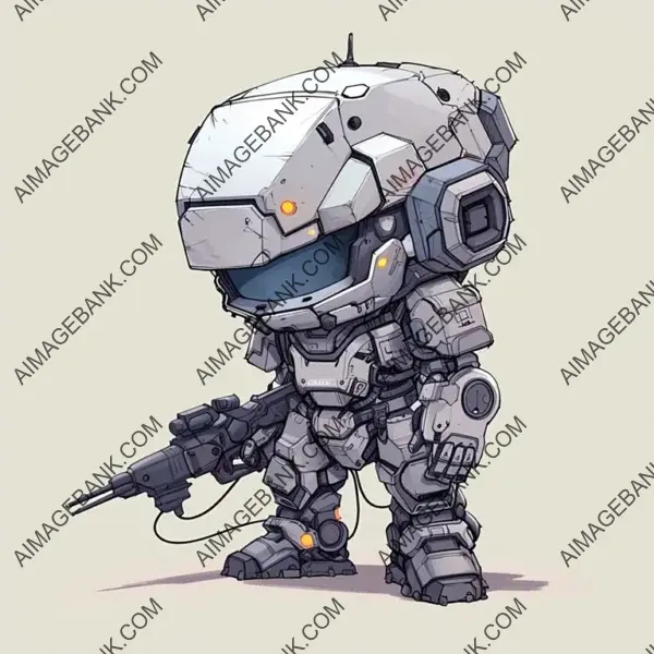 Yoji Shinkawa Style Funny 2D Chibi Mecha &#8211; Cartoon