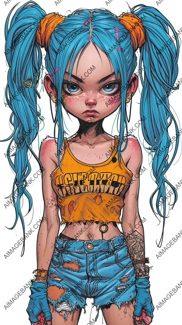 Design a Cartoon Illustration of Jinx in Chibi Style &#8211; Cartoon