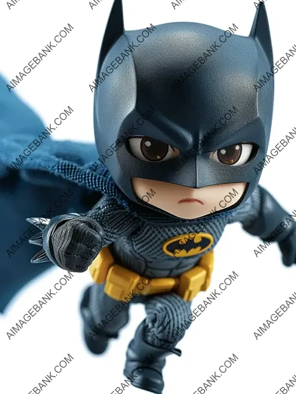 Design a Nendoroid Figure of Male Batman in Dynamic Flying Pose &#8211; Cartoon