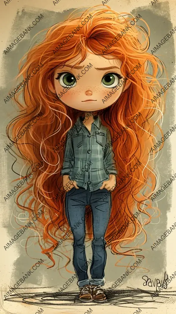 Design a Detailed Manga-Style Chibi Version of Merida &#8211; Cartoon