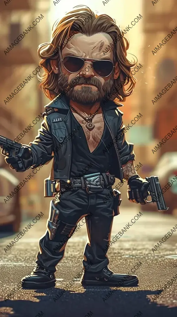 Snake Plissken Chibi Style Detailed Manga &#8211; Cartoon