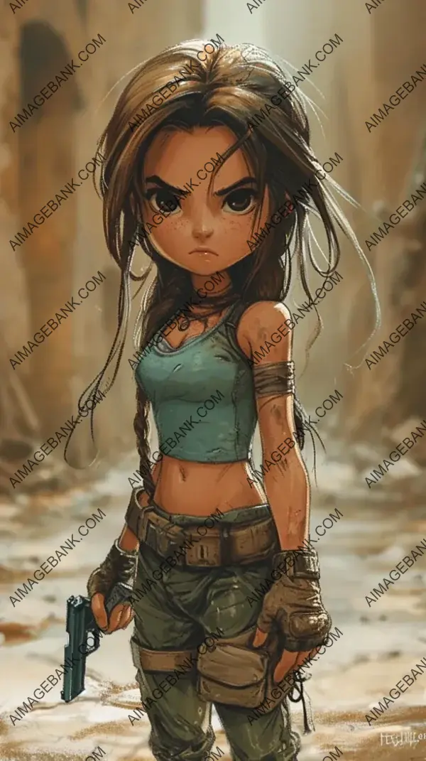 Tomb Raider Chibi Style Detailed Manga &#8211; Cartoon