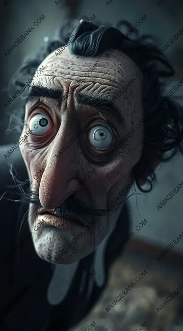 Artistic Representation: Salvador Dali 3D Character