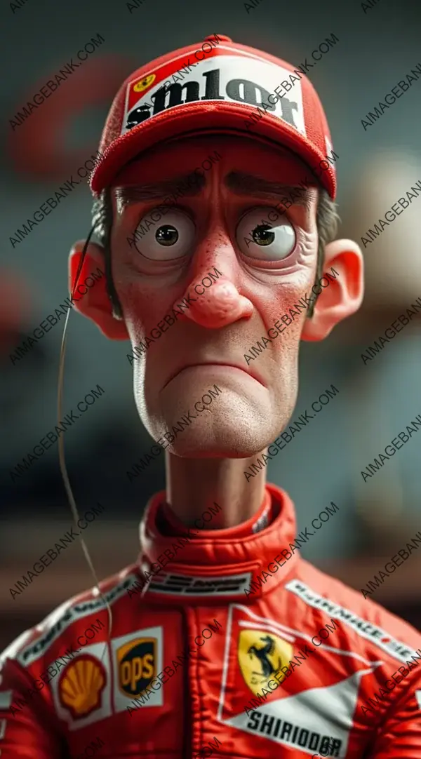 Cartoon Illustration: Michael Schumacher Formula One Driver