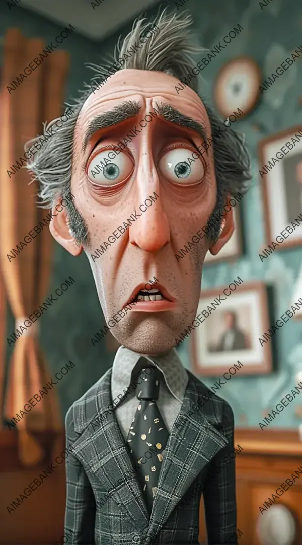 Cartoon Nicolas Cage: 3D Character Artwork