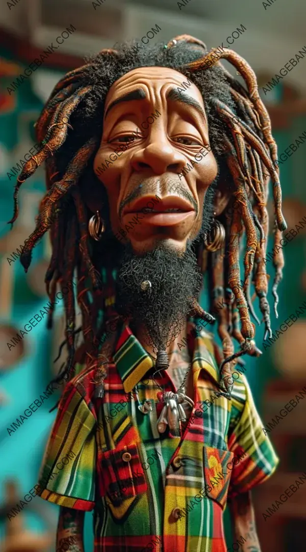 3D Character Tribute: Cartoon Reggae Musician Bob Marley