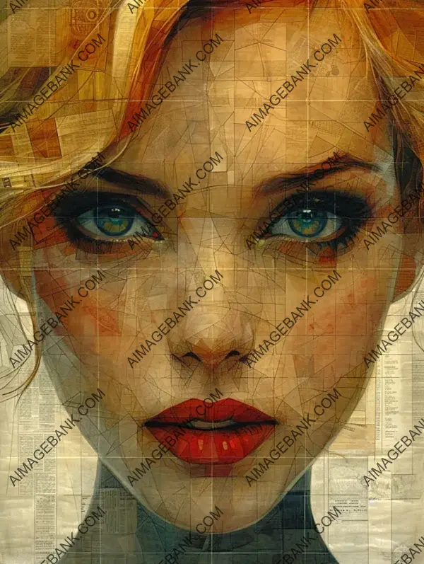 Extreme Cubism: Scarlett Johansson Style Art