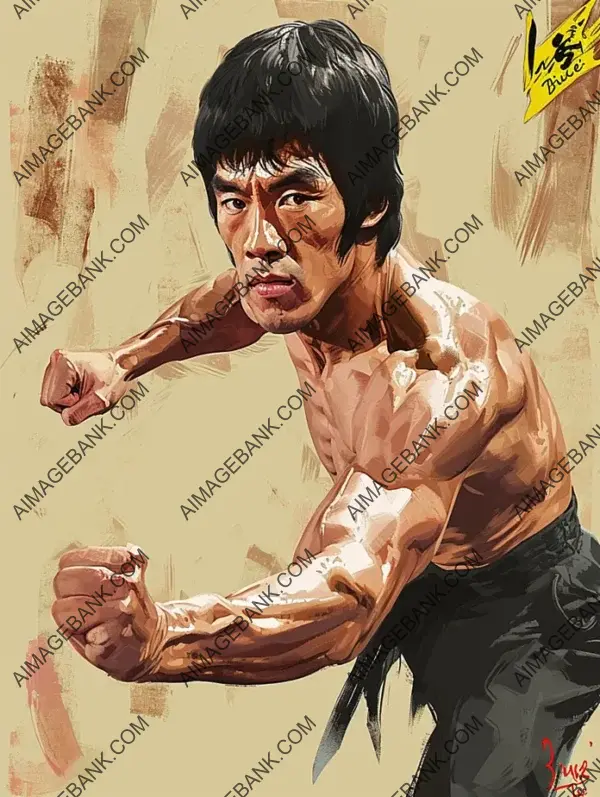 Bruce Lee Full Body Caricature: Creative Design
