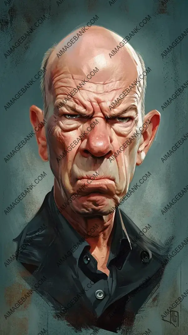 Bruce Willis Extreme Caricature: Unique Representation
