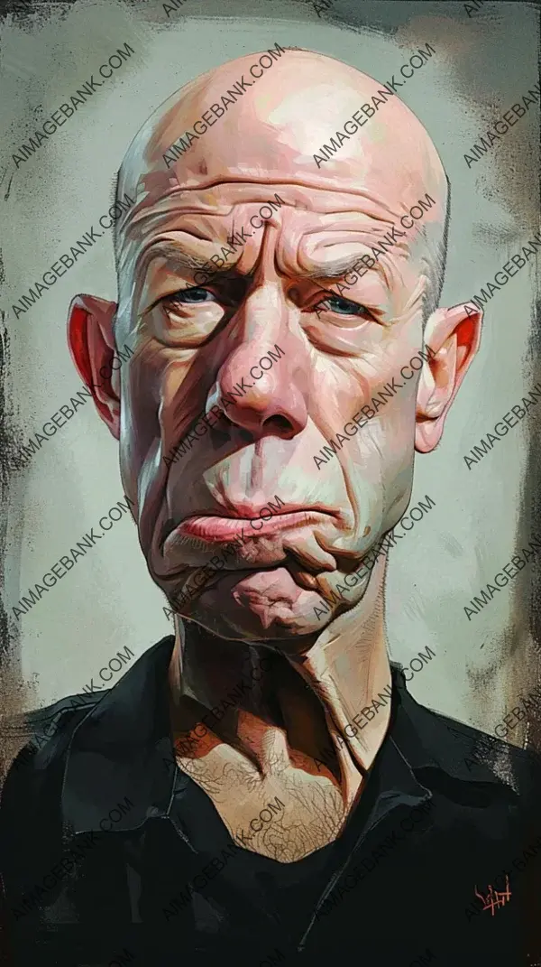 Bruce Willis Extreme Caricature: Creative Artwork