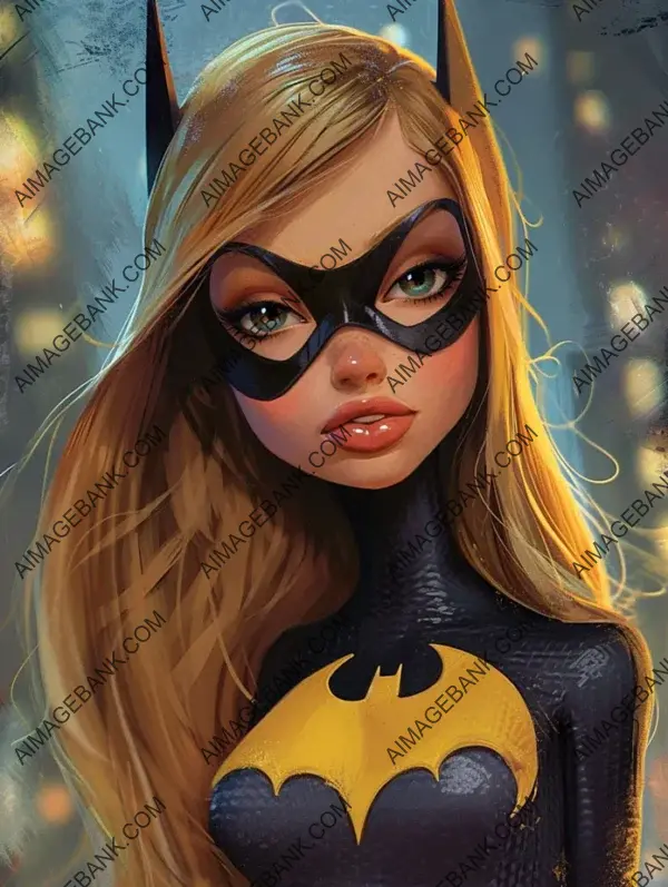 Jennifer Lawrence as DC&#8217;s Batgirl Caricature: Artistic Portrait