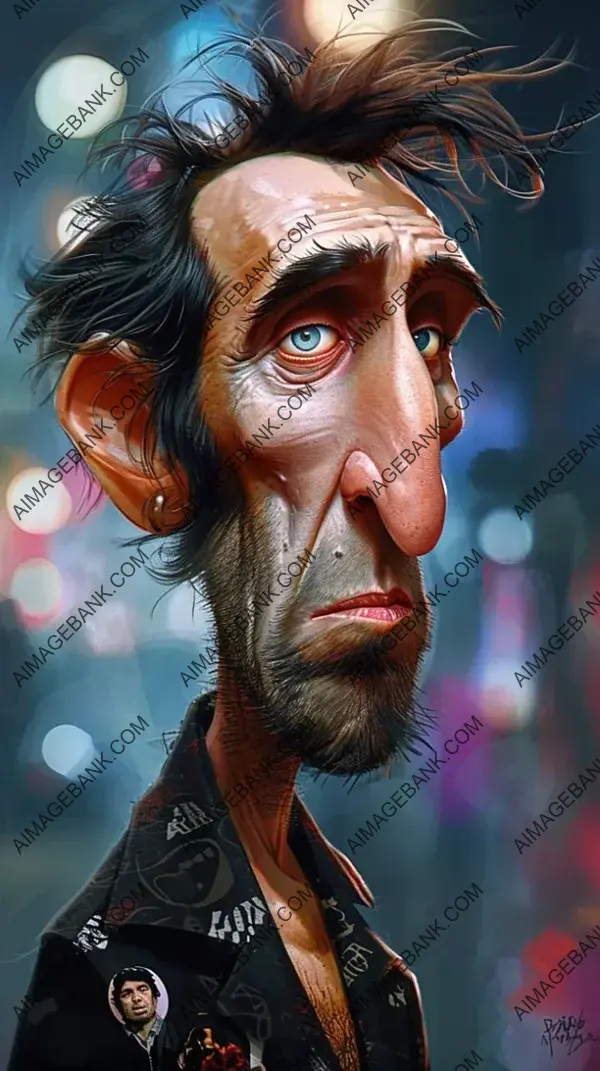 Nicolas Cage Extreme Caricature: Iconic Representation