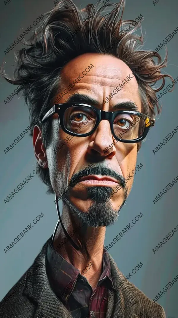 Robert Downey Extreme Caricature: Unique Artwork