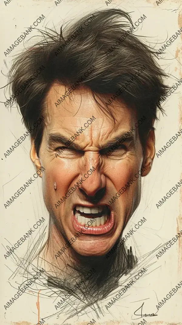 Tom Cruise Extreme Caricature: Iconic Representation