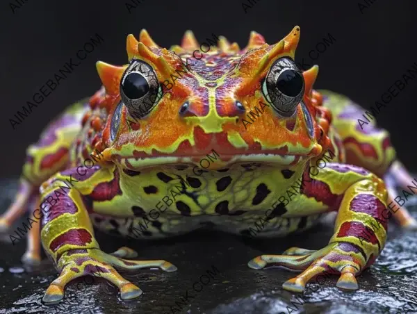 Vibrant South American Horned Frog: Colorful Illustration