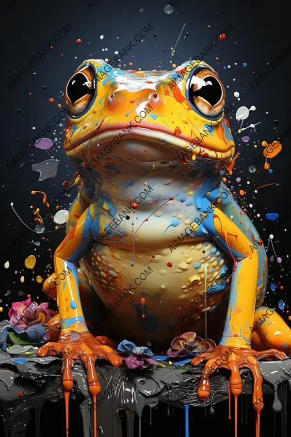Abstract Realistic Frog Illustration: Majestic Full Body View