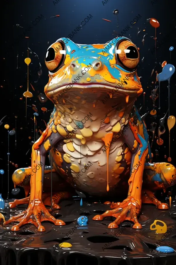 Majestic Full Body View of Realistic Frog: Abstract Illustration