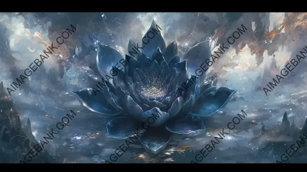 Black lotus depicted in high-fantasy digital painting
