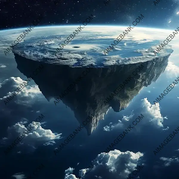 Alternate Reality: Space Image of Flat Earth Concept