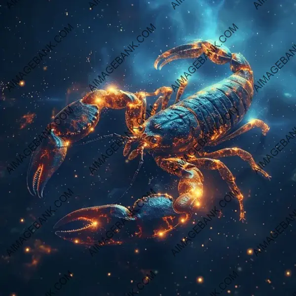 Celestial Scorpion: Astrological Image in Unique Style