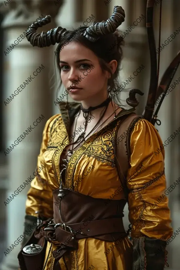 Ethereal Charm: Jenna Coleman Portraying Gold Skinned Bard