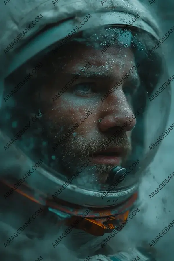 Cinematic Still: Astronaut in Minimalist Movie Scene