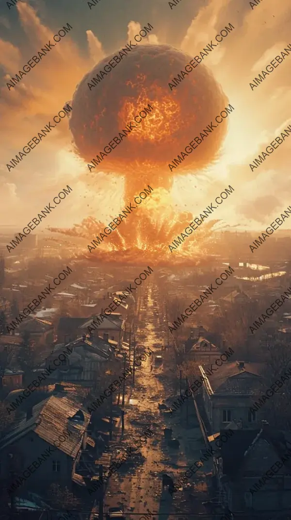 Cataclysmic Event: Nuclear Bomb Explosion in Post-Apocalyptic World