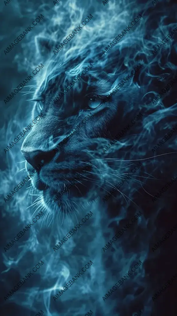 Smoke Artistry: Panther&#8217;s Head Emerges from Swirling Mist