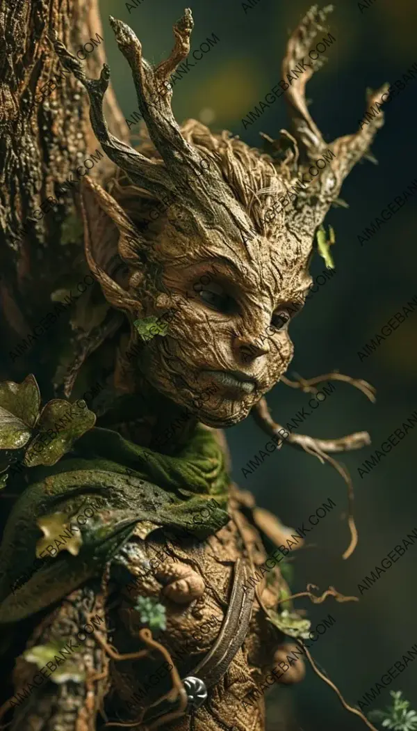 Oak Tree Sentinel: Ultra Realistic Female Humanoid Warrior