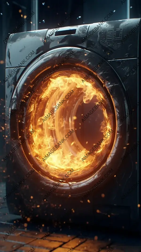 Interdimensional Gateway: Black Hole Within Washing Machine Drum in 8K