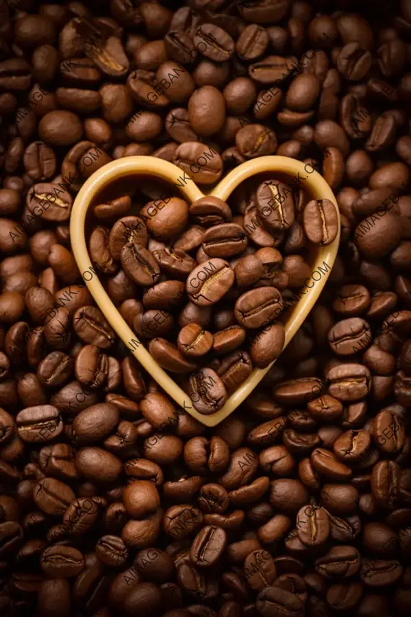 Heart-Shaped Coffee Beans: Muted Earthy Tones for Romantic Touch