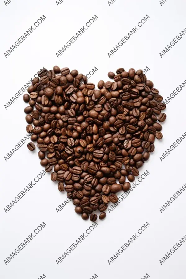 Heart-Shaped Coffee Beans: Muted Earthy Tones for Romantic Touch