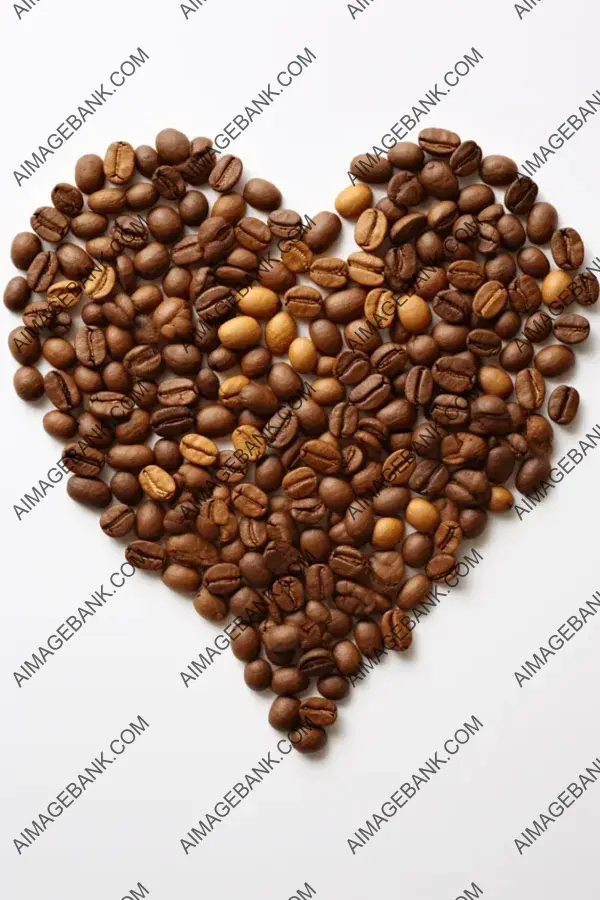 Romantic Coffee Beans: Heart-Shaped and Muted Earthy Tones