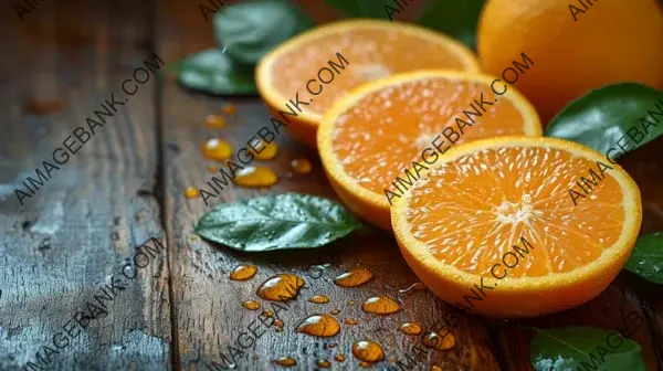 Refreshing Citrus Scene: Natural Display in Cosmetic Setting