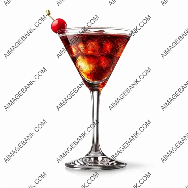 Cosmopolitan Cocktail: Isolated on White Background for Vintage Feel