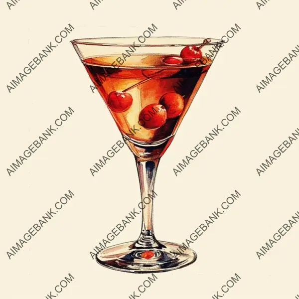 Cosmopolitan Drink: Isolated on White Background for Timeless Appeal