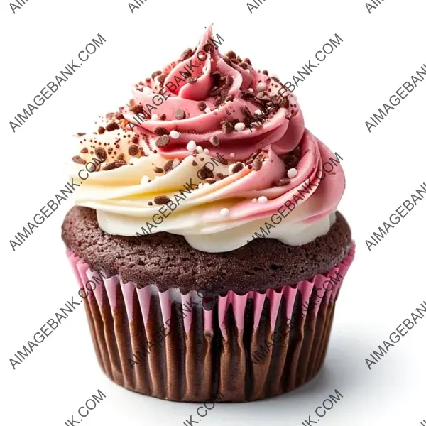 Sweet Cupcake Delight: Isolated on White Background for Indulgent Treat