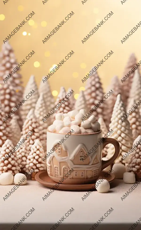 Christmas Hot Chocolate: Delicious Treat Against Festive Backdrop