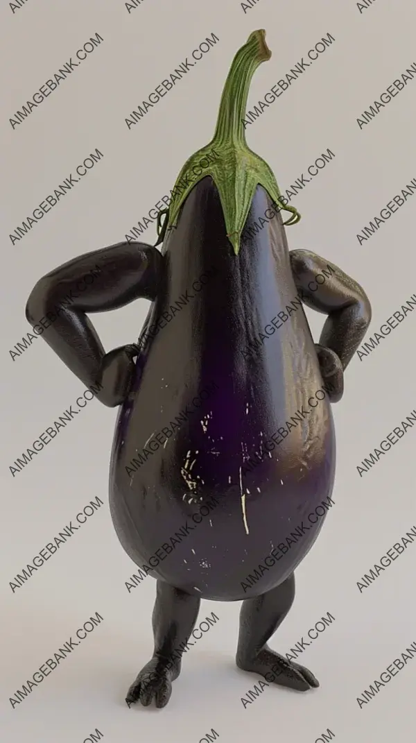 Eggplants with Human-Like Features: Same Face and Hands