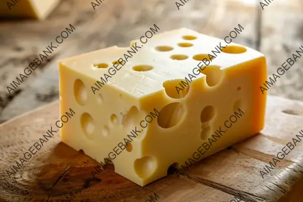 Emmental Cheese Block: Swiss Medium-Hard Cheese in Yellow