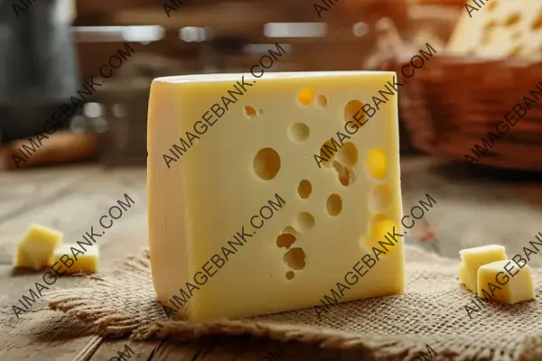 Swiss Emmental Cheese: Medium-Hard Block in Yellow Shade