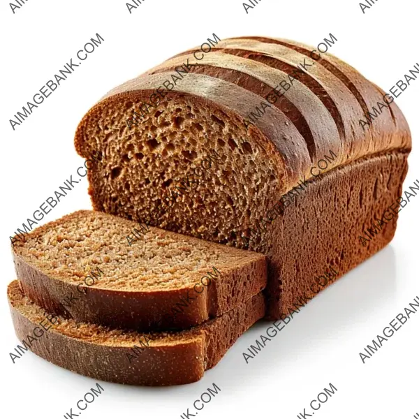 Freshly Baked Whole Grain Bread: Isolated on White for Presentation