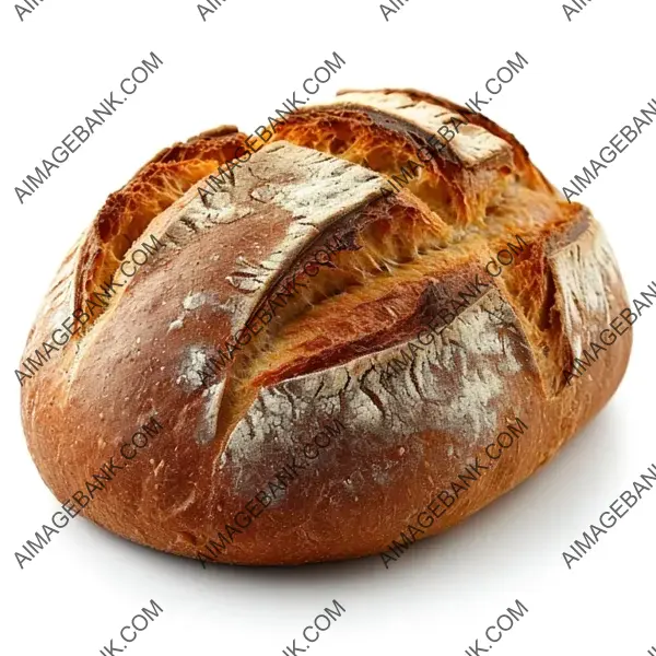 Whole Grain Bread Loaf: Freshly Baked and Isolated on White