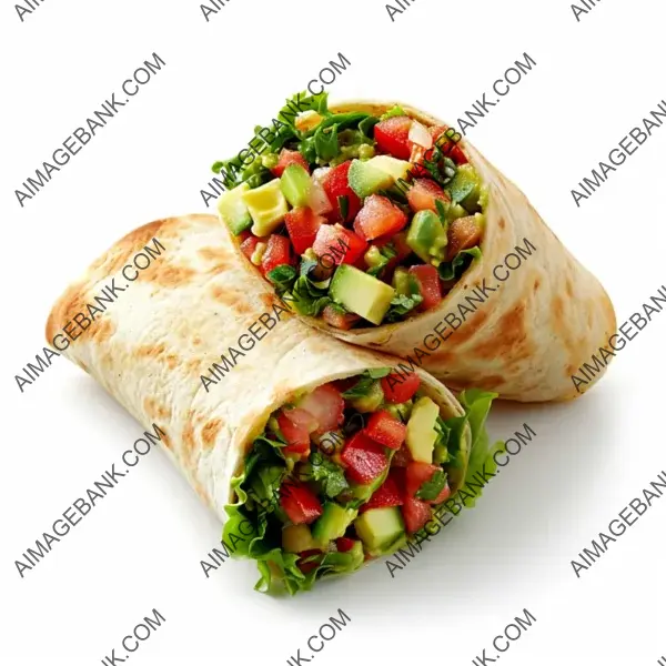 Burritos with Salsa and Guacamole: Freshly Made Mexican Delicacy