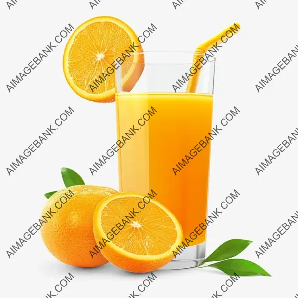 Freshly Squeezed Orange Juice: Isolated on White Background