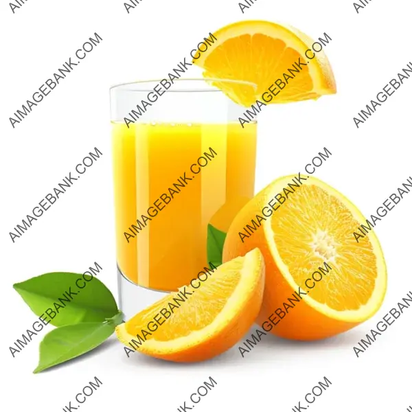 Refreshing Orange Juice: Freshly Squeezed and Isolated on White