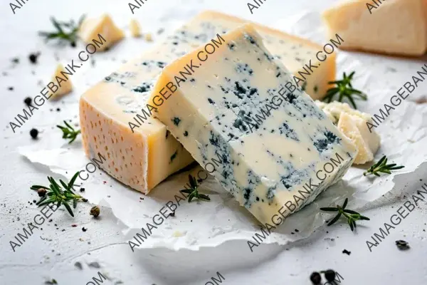 Gorgonzola Cheese: White Table Background for Product Photography